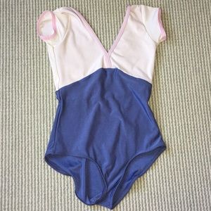 Yumiko White and Blue Leotard